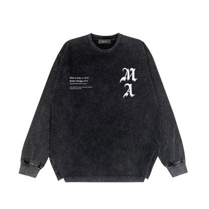 Amiri Long-Sleeved Shirt Horn Skull Vintage Distressed Long Sleeve T-shirt
