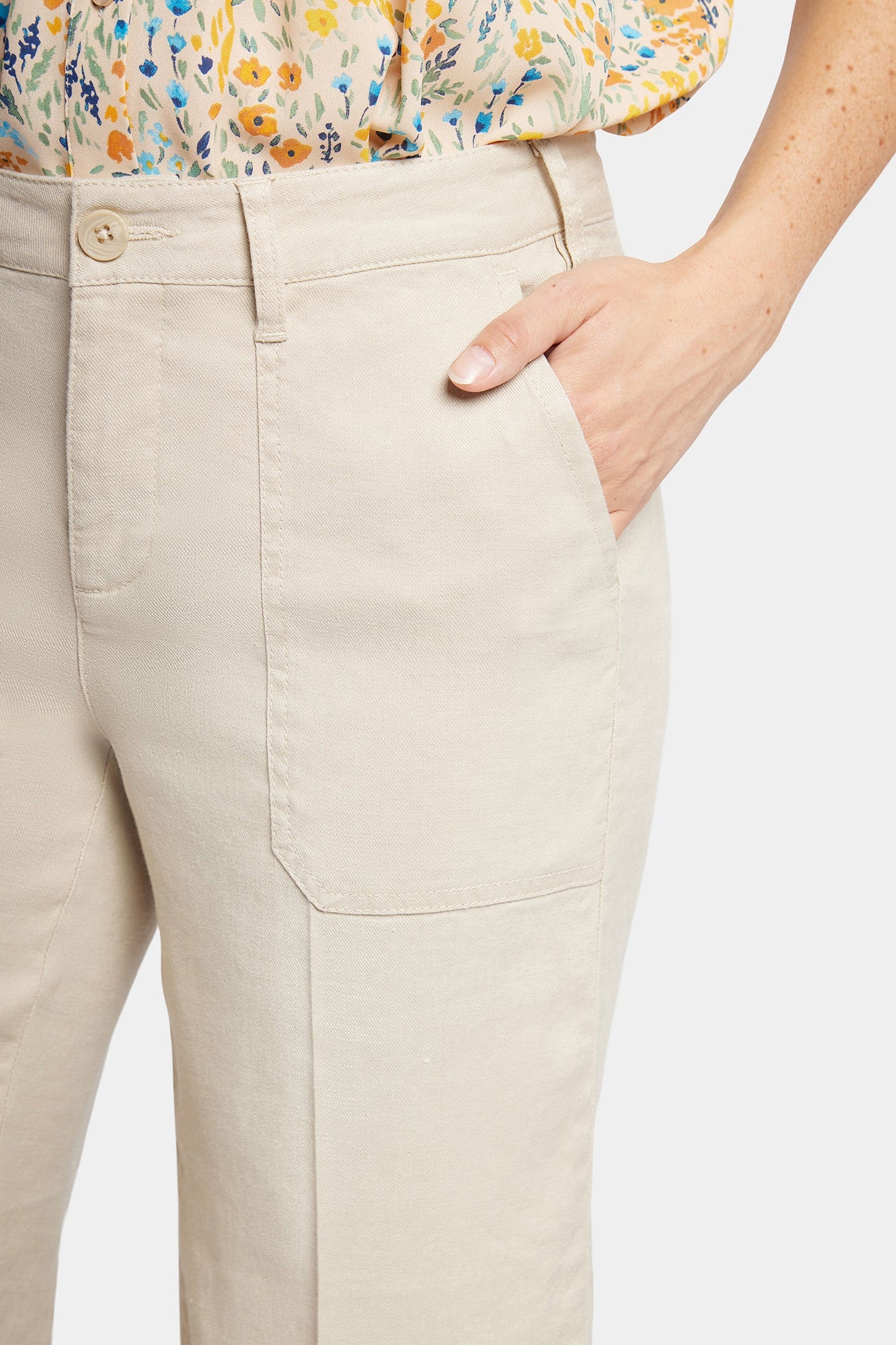 Wide Leg Cargo Capri Pants In Petite - Feather