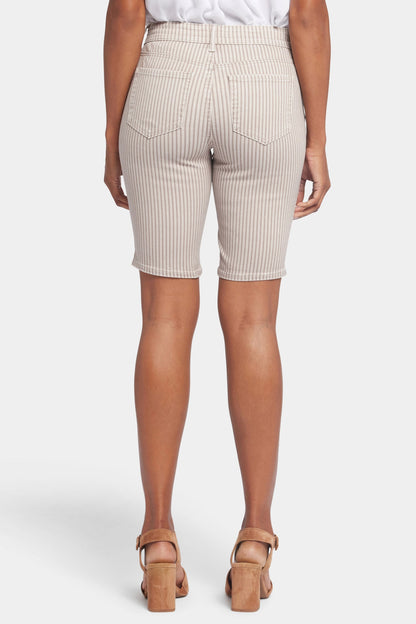 Briella 10 Inch Denim Shorts In Petite - Sandbar Stripe