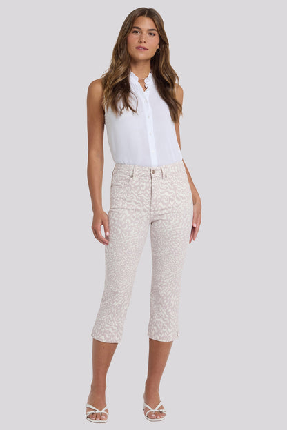 Marilyn Straight Crop Jeans In Petite - Snow Leopard