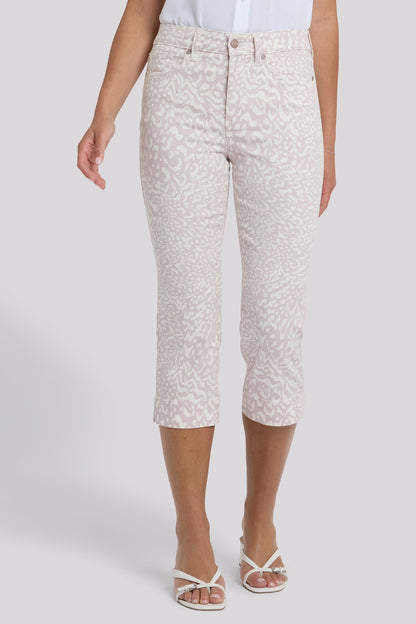 Marilyn Straight Crop Jeans In Petite - Snow Leopard