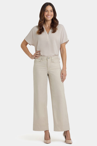 Teresa Wide Leg Ankle Jeans In Petite - Feather