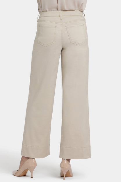 Teresa Wide Leg Ankle Jeans In Petite - Feather