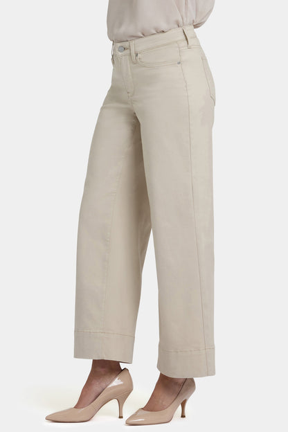 Teresa Wide Leg Ankle Jeans In Petite - Feather