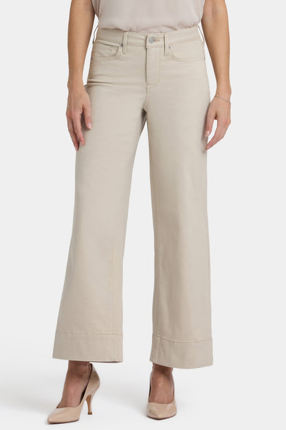 Teresa Wide Leg Ankle Jeans In Petite - Feather