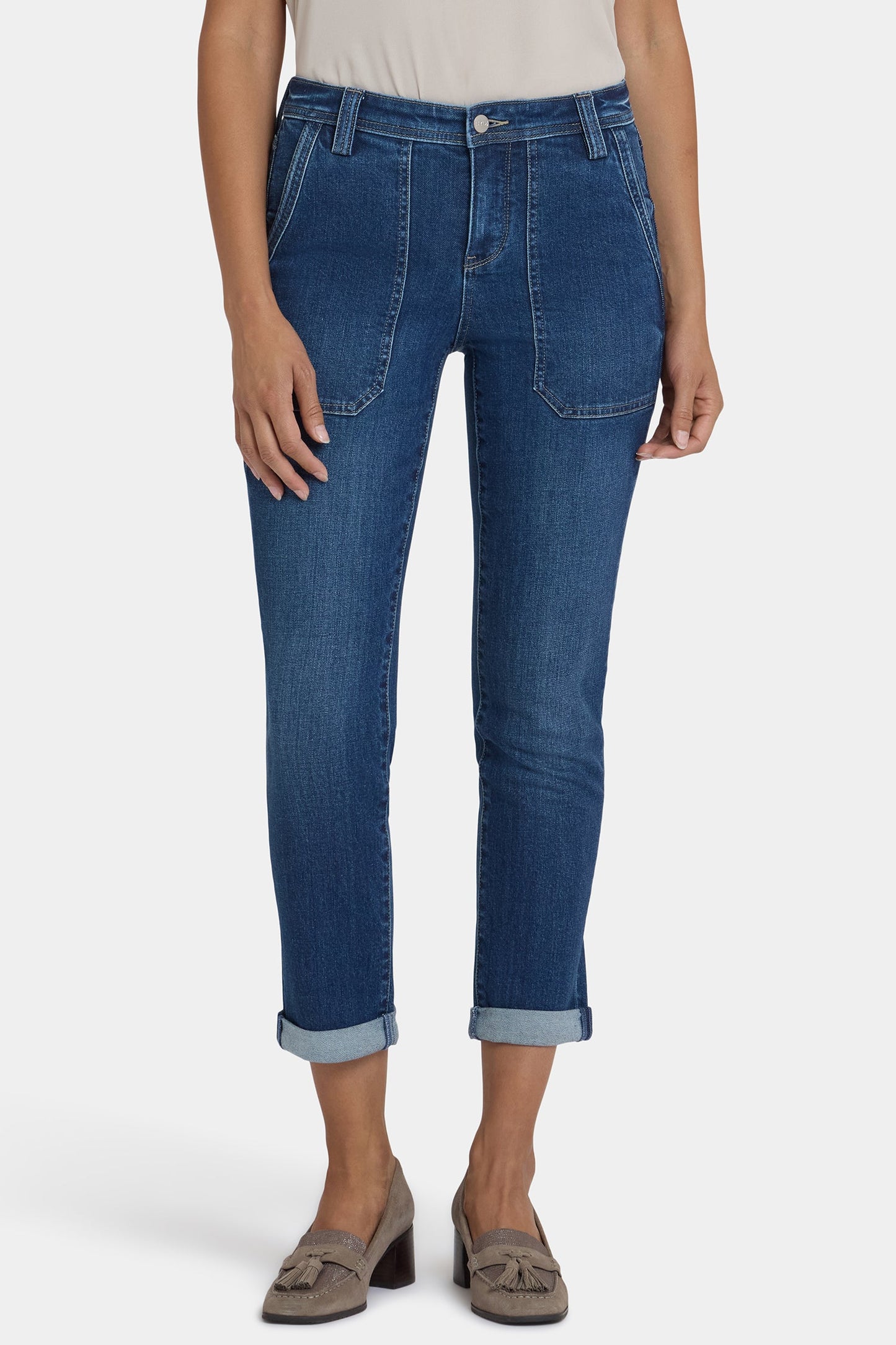 Margot Girlfriend Jeans In Petite - Vintage Lapis