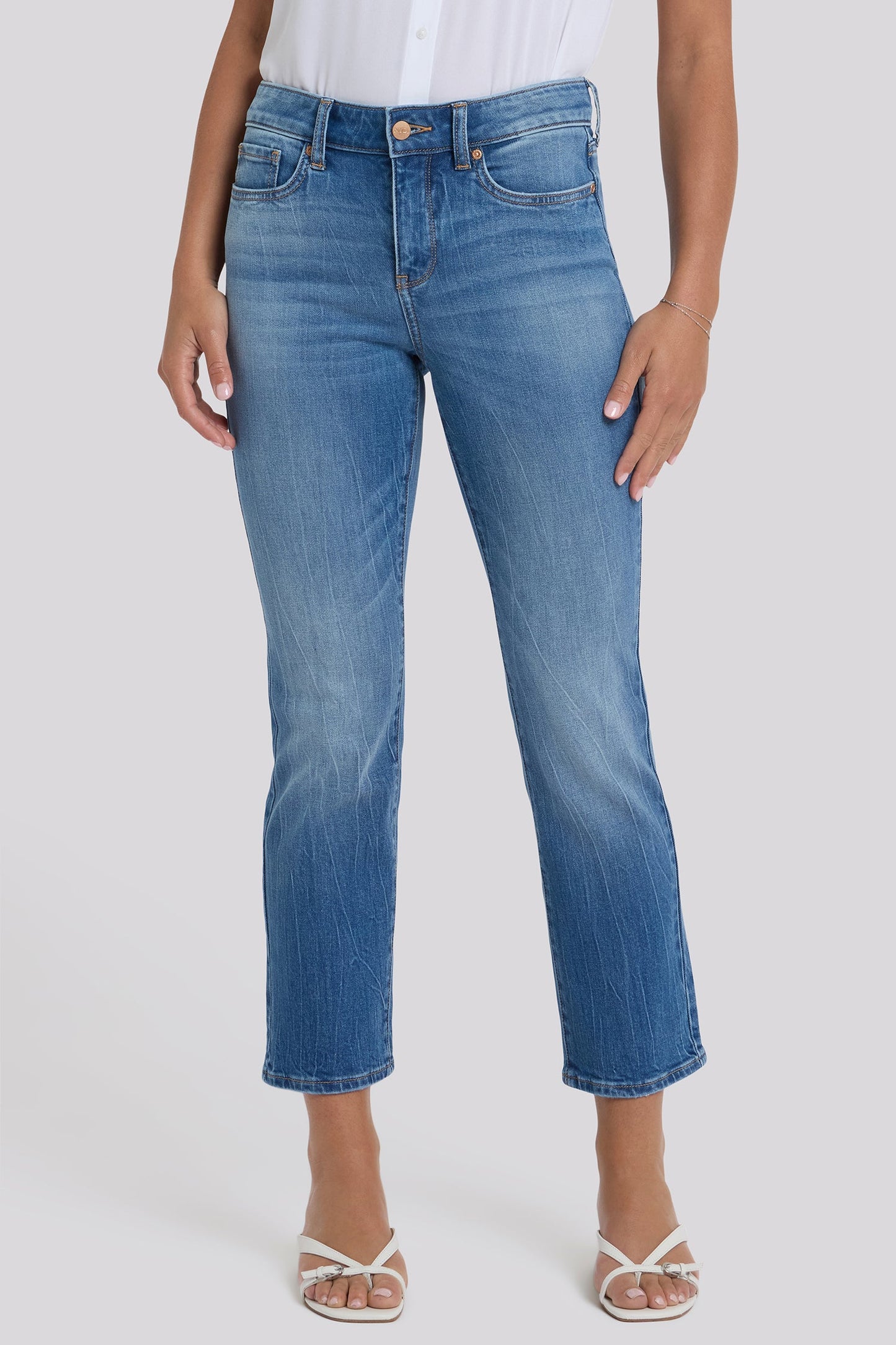 Marilyn Straight Ankle Jeans In Petite - Pacifica