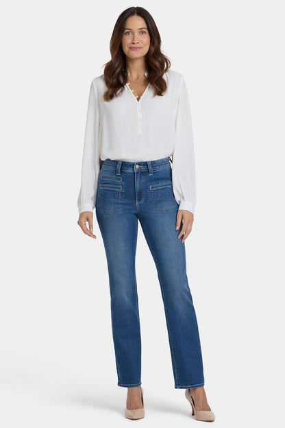 Marilyn Straight Jeans In Petite - Romantic Indigo