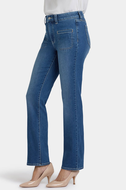 Marilyn Straight Jeans In Petite - Romantic Indigo