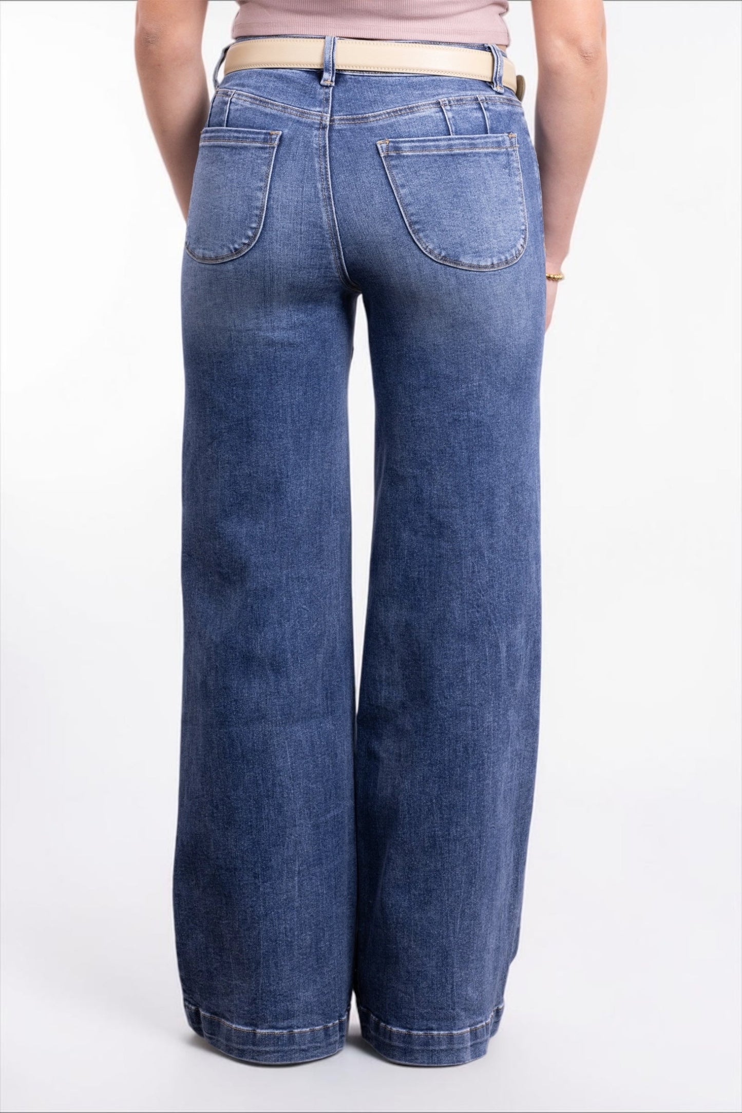 The Scarlet High-Rise Tummy Control Wide Leg Front Seam Denim - Three Inseams