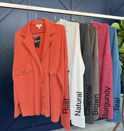 Women's Slouchy Ribbed Shacket