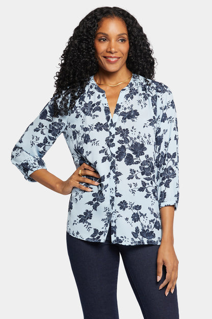 Pintuck Blouse - Rosemary Petals
