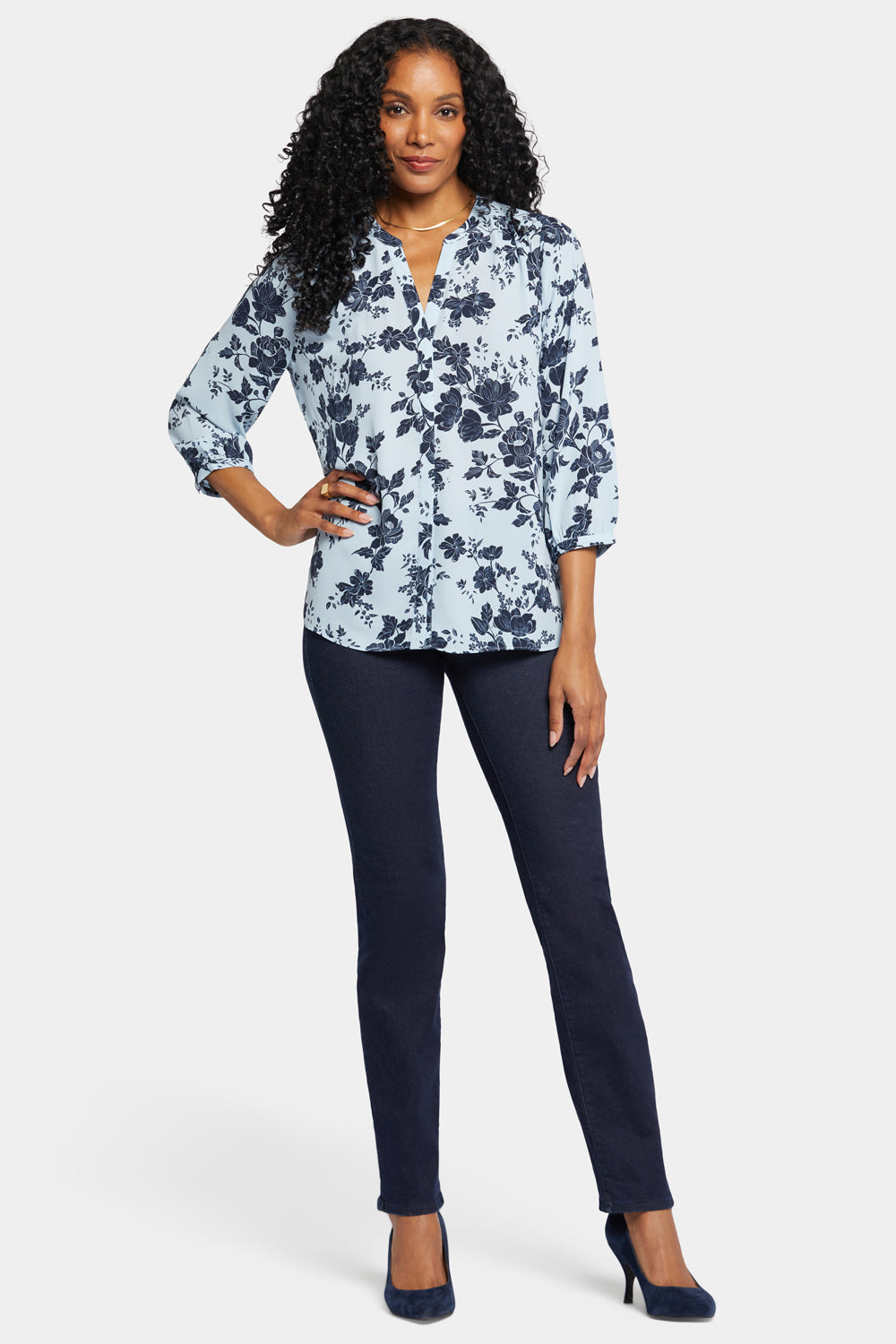 Pintuck Blouse - Rosemary Petals