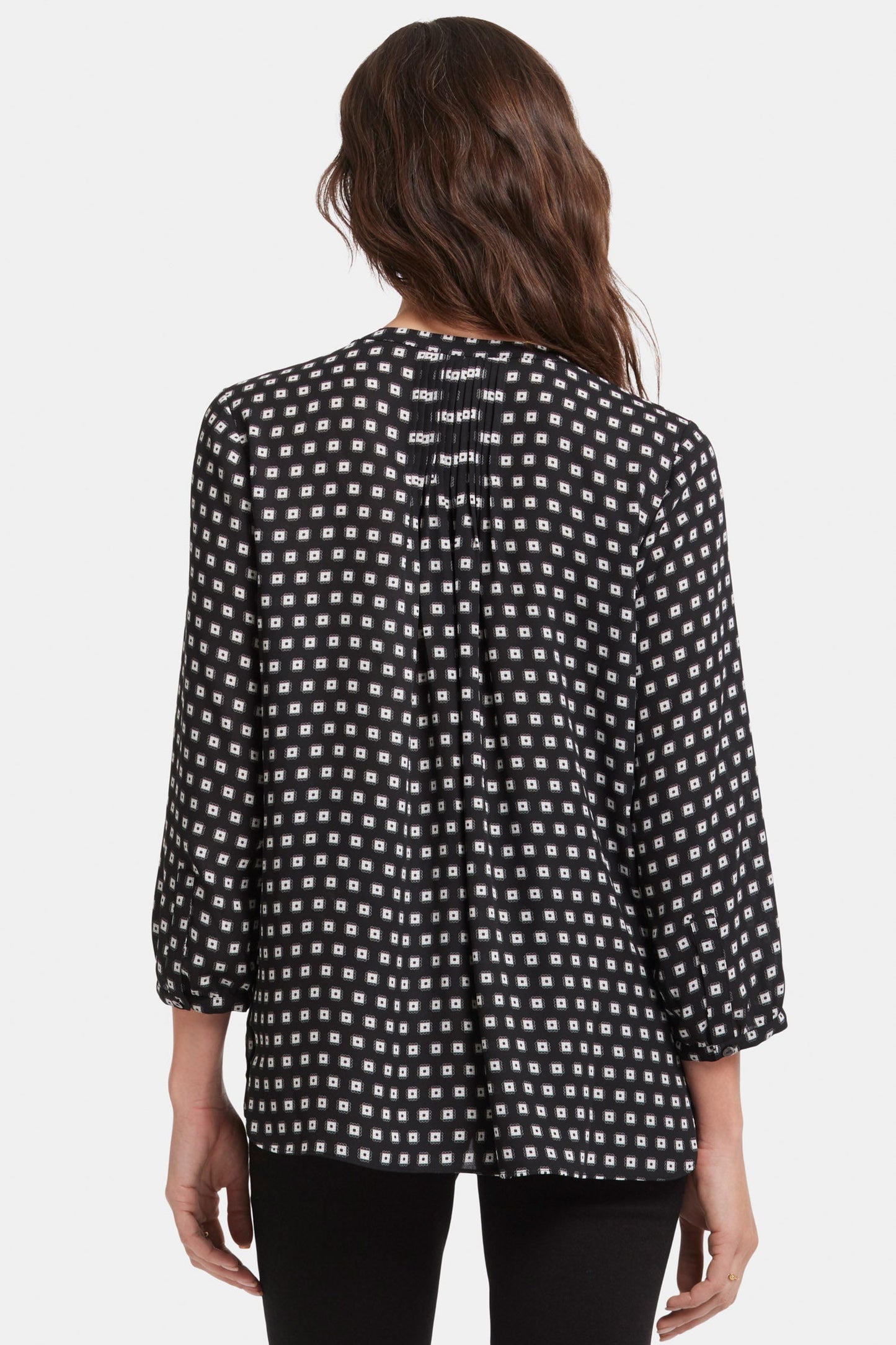 Pintuck Blouse - Pearl Medallion