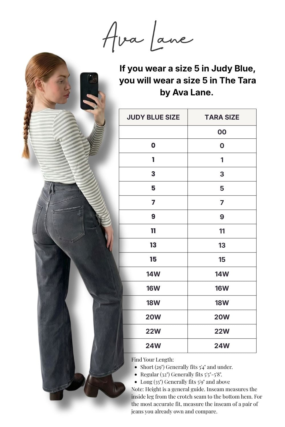 The Tara High-Rise Charcoal Wide Leg Tummy Control Jeans - Three Inseams