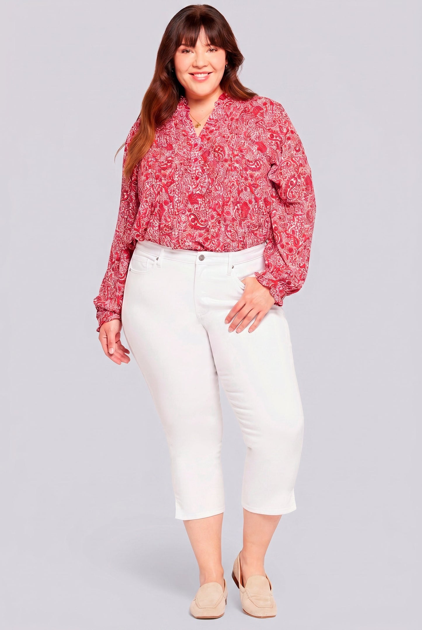 Chloe Capri Jeans In Plus Size - Optic White