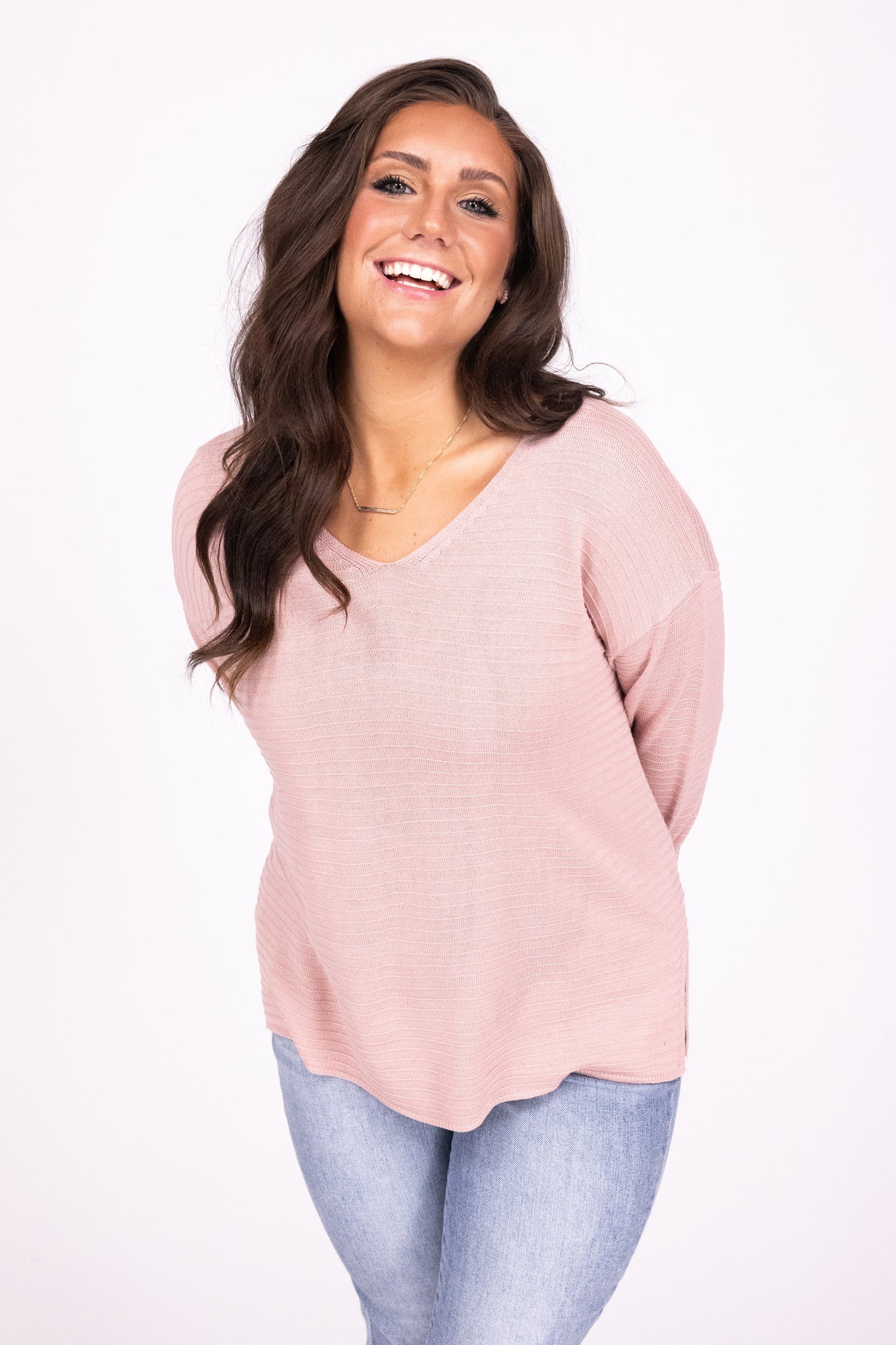Women's V-Neck Textured Sweater