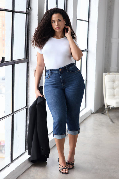 Marilyn Straight Crop Jeans In Plus Size - Sunset Villa