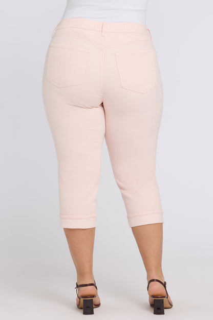 Marilyn Straight Crop Jeans In Plus Size - Pink Dogwood