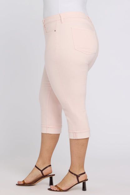 Marilyn Straight Crop Jeans In Plus Size - Pink Dogwood