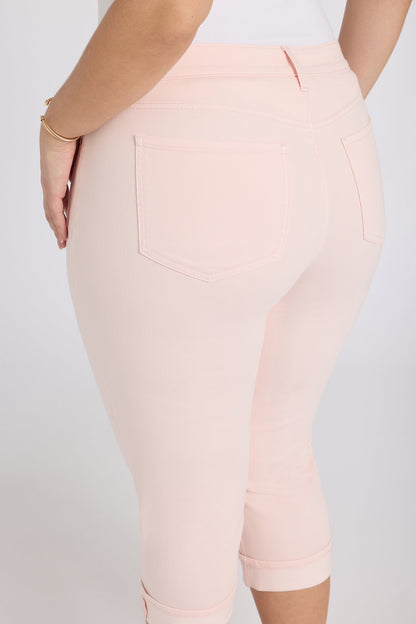 Marilyn Straight Crop Jeans In Plus Size - Pink Dogwood