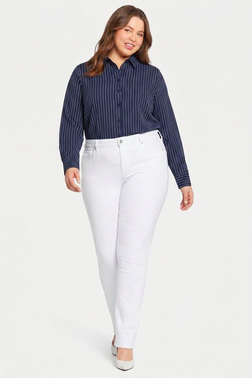 Marilyn Straight Jeans In Plus Size - Optic White