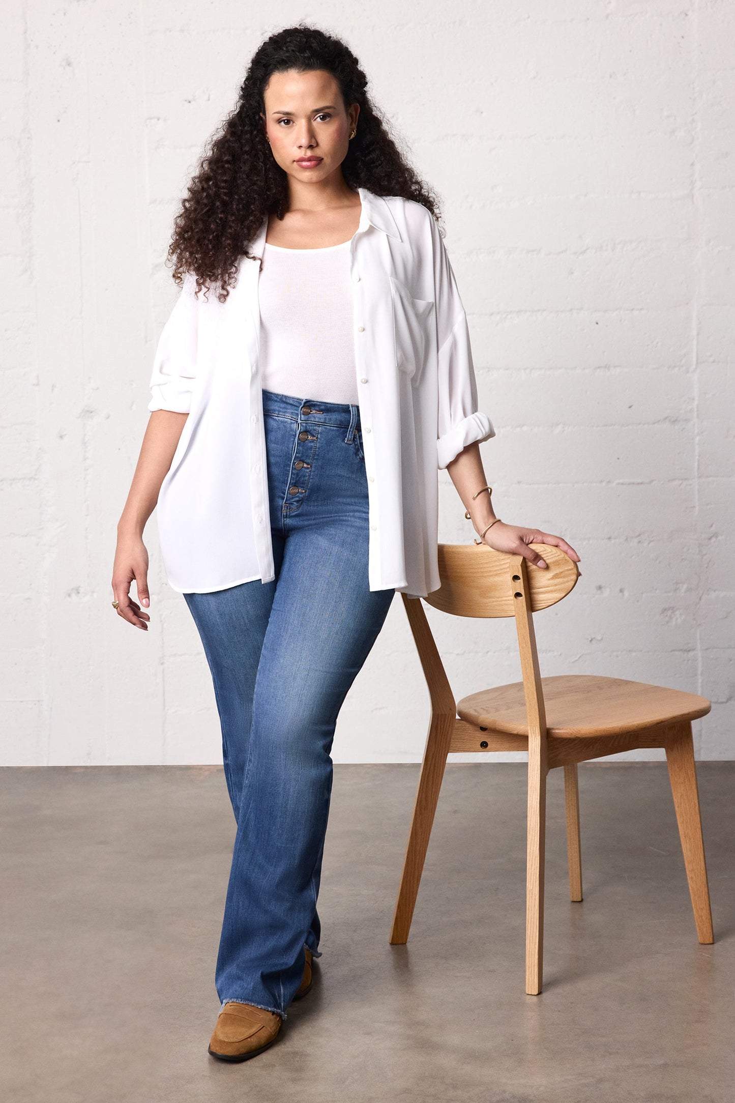 Zoey Blouse in Plus Size - Optic White