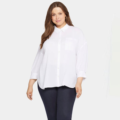 Zoey Blouse in Plus Size - Optic White