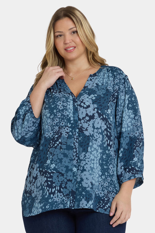 Pintuck Blouse In Plus Size - Belleville