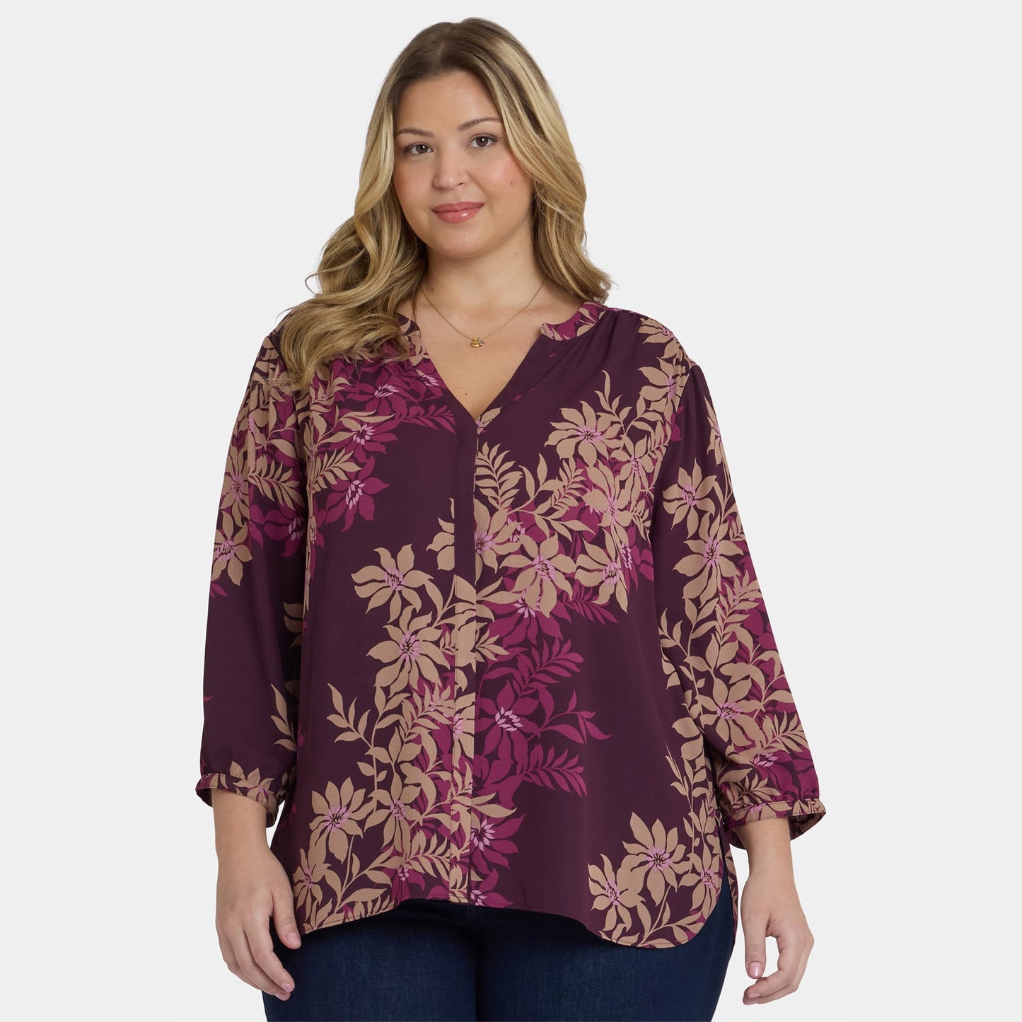 Pintuck Blouse In Plus Size - Bonne Nouvelle