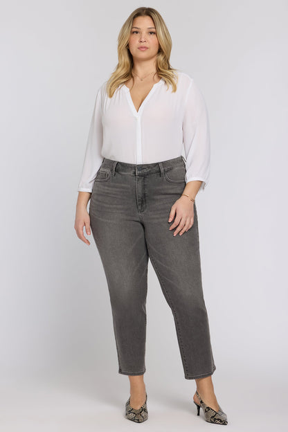 Marilyn Straight Ankle Jeans In Plus Size - Dusty Ash
