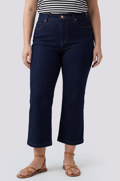 Monica Kick Flare Crop Jeans In Plus Size - Magical