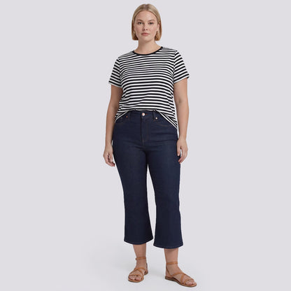 Monica Kick Flare Crop Jeans In Plus Size - Magical