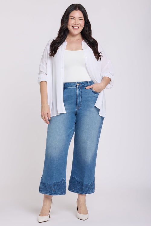 Teresa Wide Leg Ankle Jeans In Plus Size - Port Sea