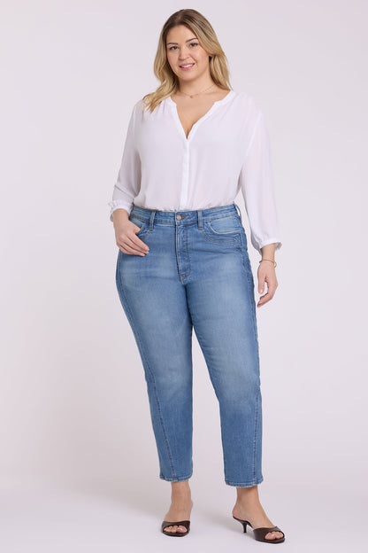 Marilyn Straight Ankle Jeans In Plus Size - Port Sea