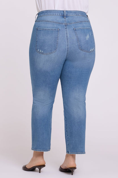 Marilyn Straight Ankle Jeans In Plus Size - Port Sea