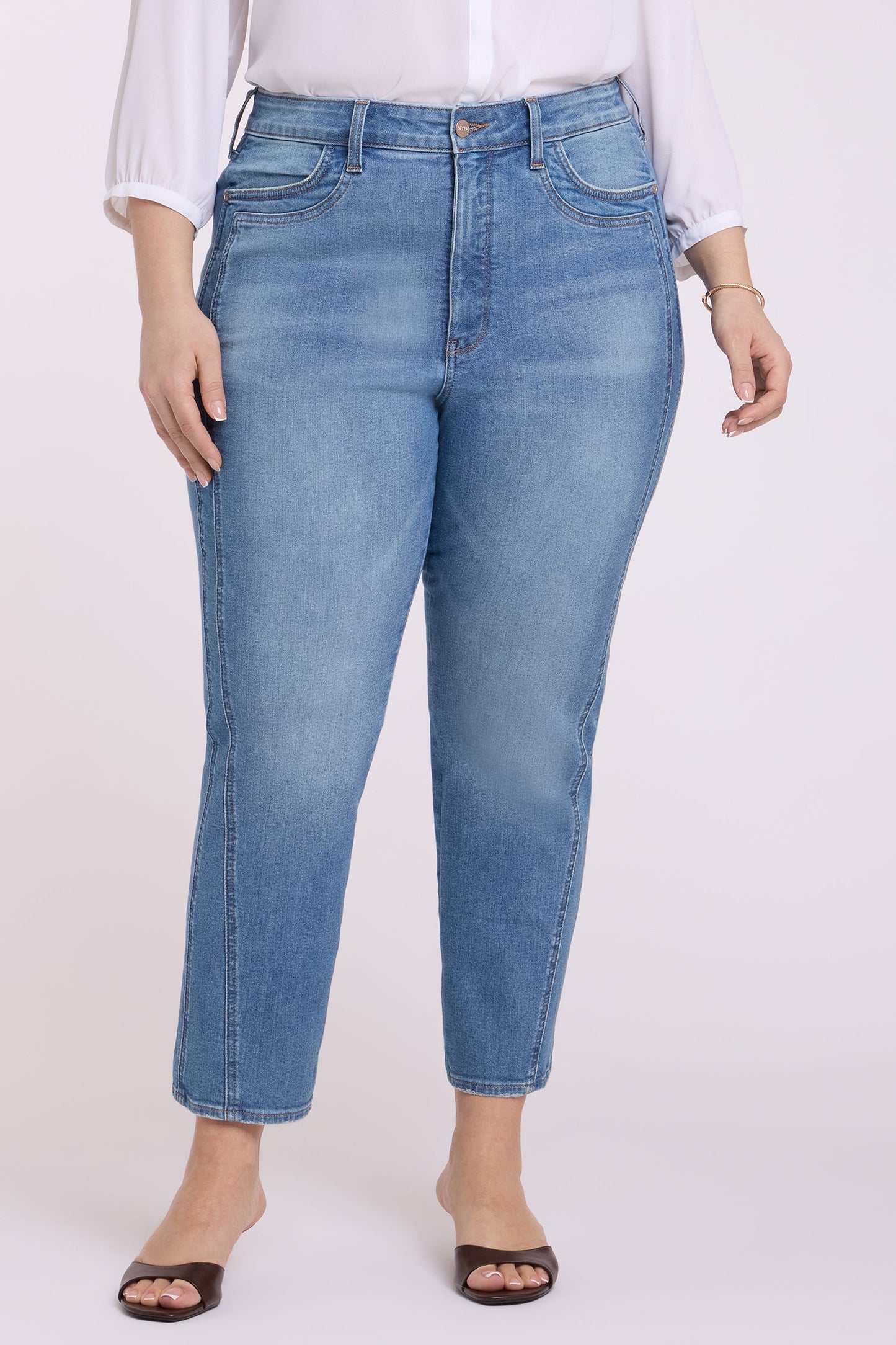Marilyn Straight Ankle Jeans In Plus Size - Port Sea
