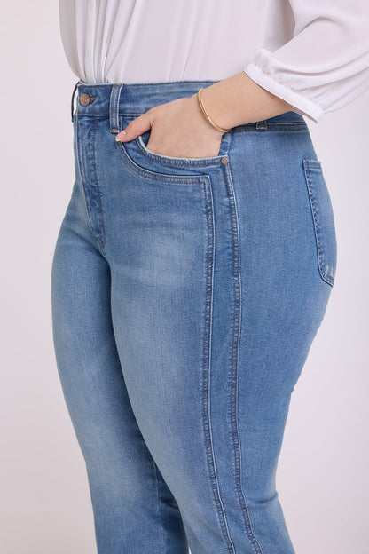 Marilyn Straight Ankle Jeans In Plus Size - Port Sea