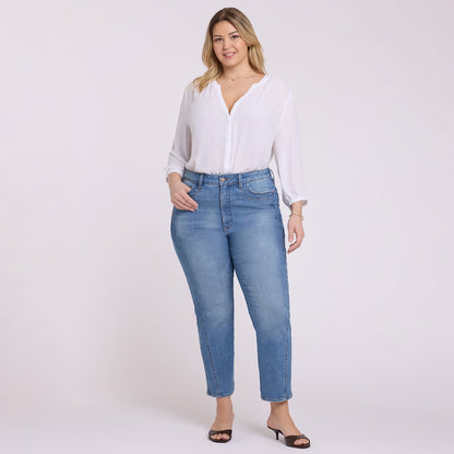 Marilyn Straight Ankle Jeans In Plus Size - Port Sea