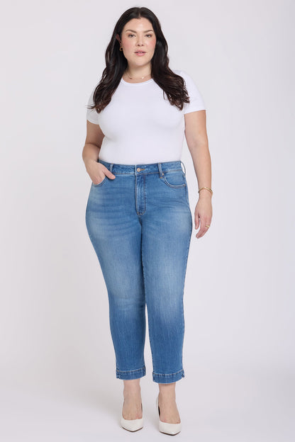 Sheri Slim Straight Ankle Jeans In Plus Size - Pacifica