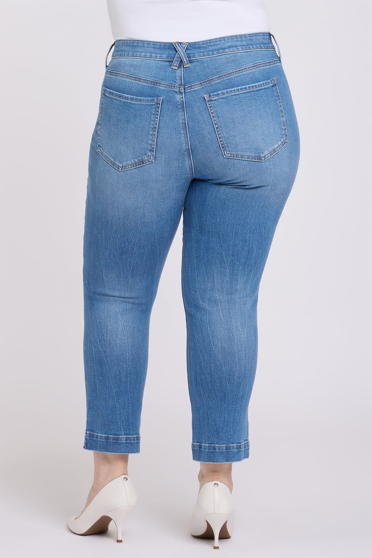 Sheri Slim Straight Ankle Jeans In Plus Size - Pacifica