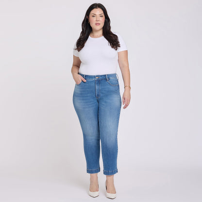 Sheri Slim Straight Ankle Jeans In Plus Size - Pacifica