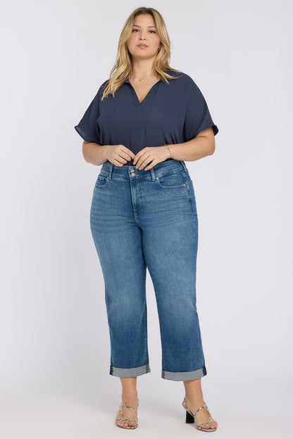 Bailey Relaxed Straight Crop Jeans In Plus Size - Breezy Palms