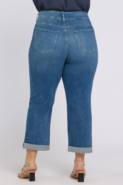 Bailey Relaxed Straight Crop Jeans In Plus Size - Breezy Palms