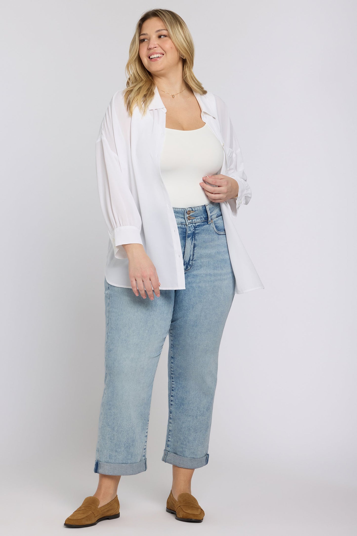 Bailey Relaxed Straight Crop Jeans In Plus Size - Keys View