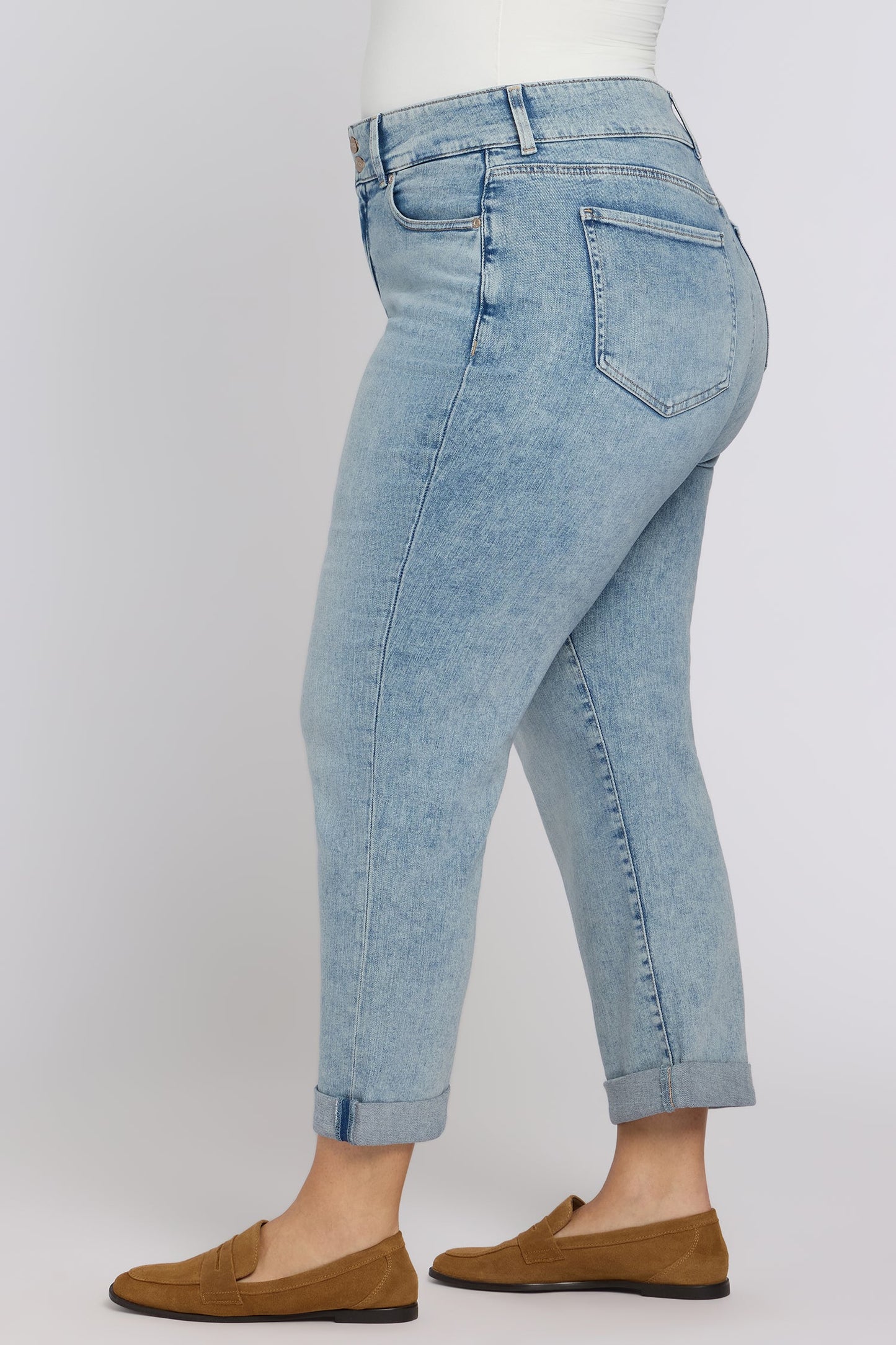 Bailey Relaxed Straight Crop Jeans In Plus Size - Keys View