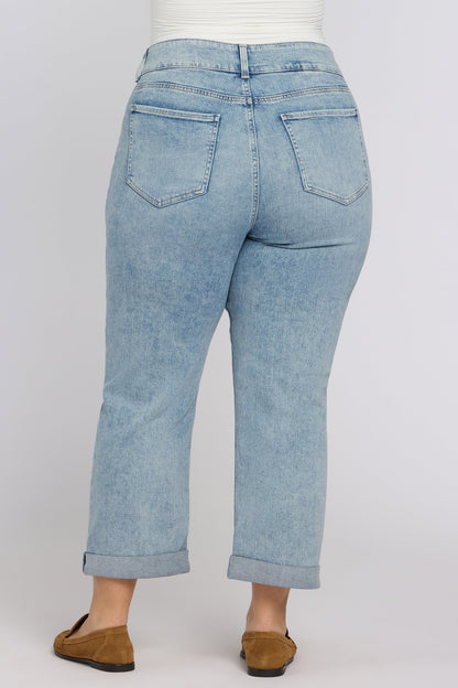 Bailey Relaxed Straight Crop Jeans In Plus Size - Keys View