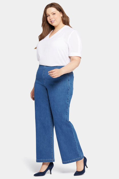 Pull-On Teresa Wide Leg Jeans In Plus Size - Waterfall