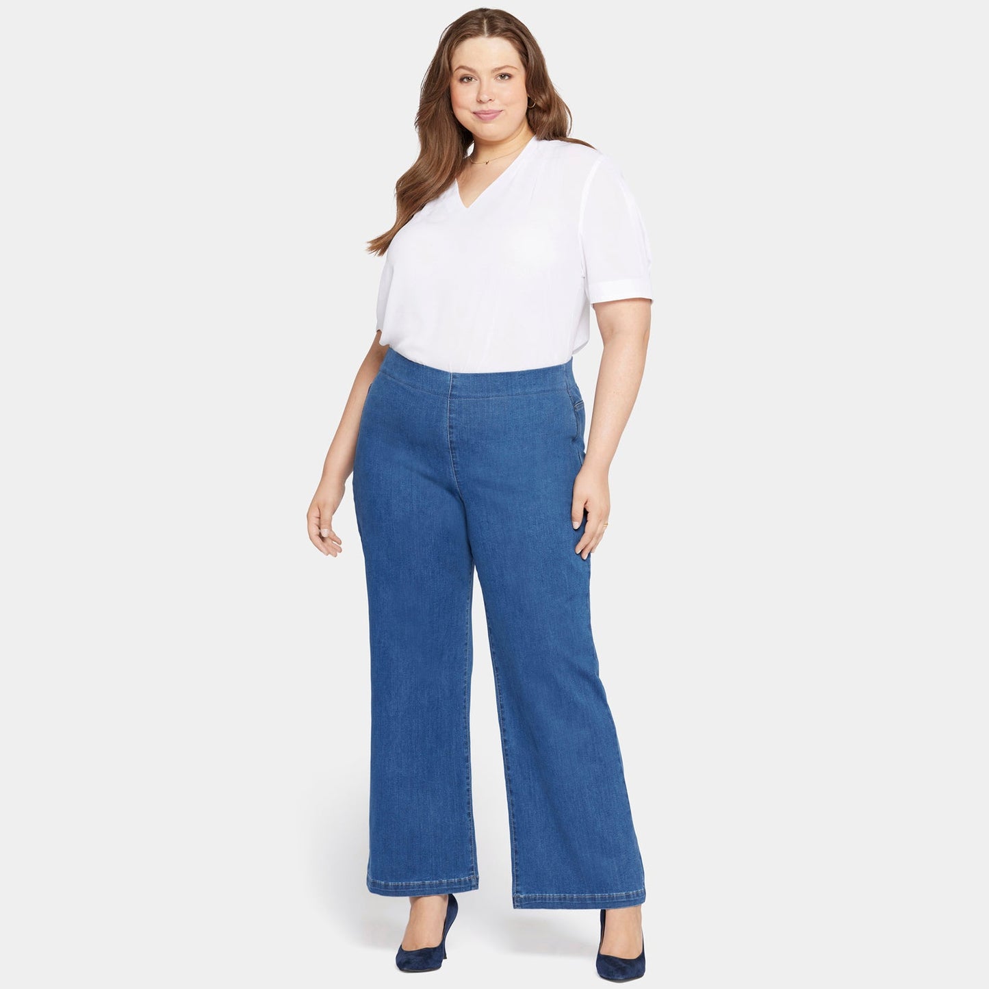 Pull-On Teresa Wide Leg Jeans In Plus Size - Waterfall