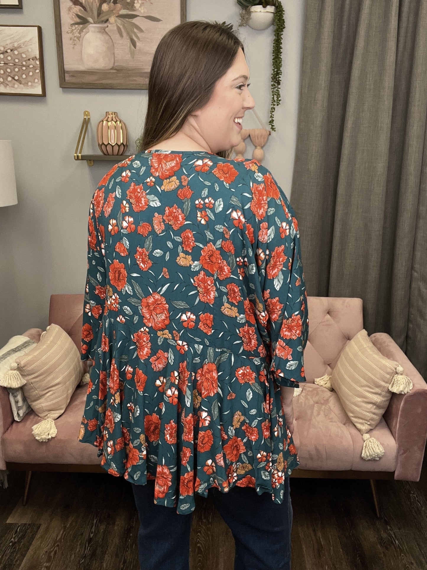 Pop To The Scene Women's Peplum Long Sleeve Top